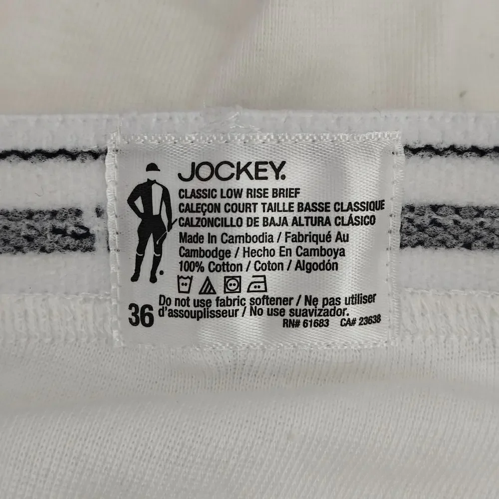 Vintage Jockey Classic Lo- Rise Brief Crisp White Mens 36